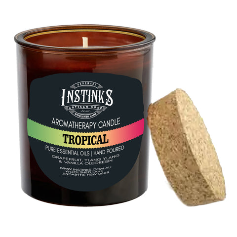 Tropical Amber Jar Candle -  Grapefruit, Ylang ylang, Vanilla oleoresin