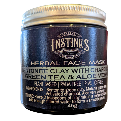 Bentonite Clay & Activated Charcoal Face Mask With Green Tea & Aloe Vera