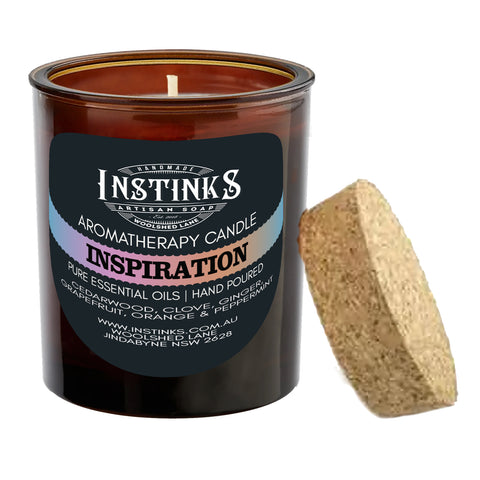 Inspiration Amber Jar Candle - Cedarwood, clove, ginger, grapefruit, orange & peppermint