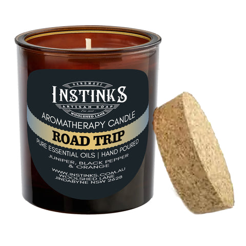 Road Trip Amber Jar Candle - Juniper, Black Pepper & Orange